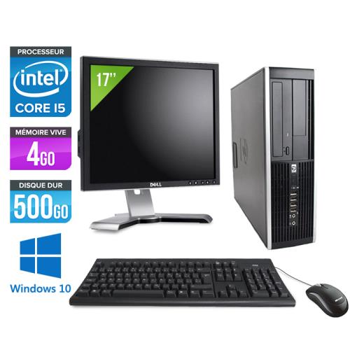 Pc HP Elite 8200 SFF + Ecran 17'' - Noir - Intel Core i5-2400 / 3.10 GHz - RAM 4 Go - HDD 500 Go - DVD - Gigabit Ethernet - Windows 10 Professionnel État correct - Hewlett-Packard reconditionné disponible sur Fnac