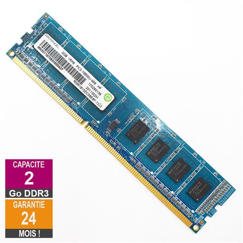 Barrette Mémoire 2Go RAM DDR3 Ramaxel RMR1810EC58E8F DIMM PC3-10600U 1Rx8 État correct - N/A reconditionné disponible sur Fnac