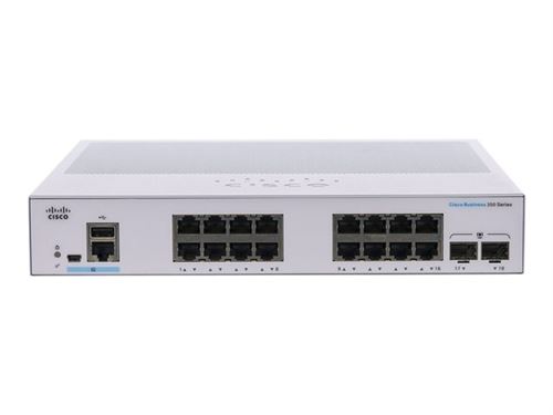 Cisco Business 350 Series CBS350-16T-2G - Commutateur - C3 - Géré - 16 x 10/100/1000 + 2 x Gigabit SFP - Montable sur rack État correct - N/A reconditionné disponible sur Fnac