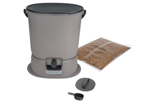 Composteur Skaza Bokashi Essential 1018550 15,3 L avec 1 Kg activateur et support Gris État correct - Skaza reconditionné disponible sur Fnac