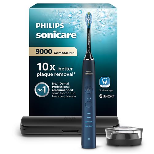 Brosse à dents électrique Philips Sonicare DiamondClean 9000 HX9911/88 Bleu État correct - Philips reconditionné disponible sur Fnac