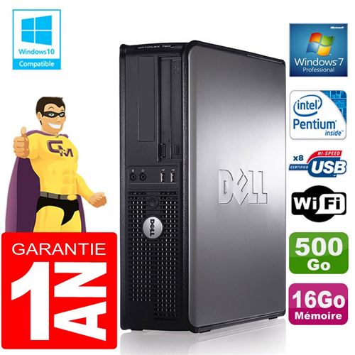 Pc dell 780 dt intel e5300 ram 16go disque 500 go graveur dvd wifi w7 État correct - Dell reconditionné disponible sur Fnac