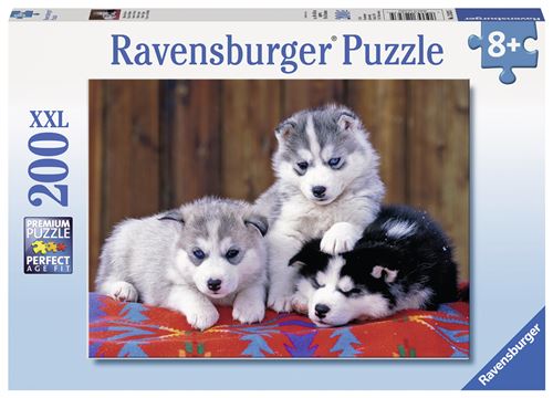 Puzzle 200 pièces XXL Ravensburger Mignons Huskies État correct - Ravensburger reconditionné disponible sur Fnac