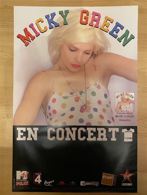 Micky Green - en concert - White T-Shirt - 40x60cm - Affiche État correct - N/A reconditionné disponible sur Fnac