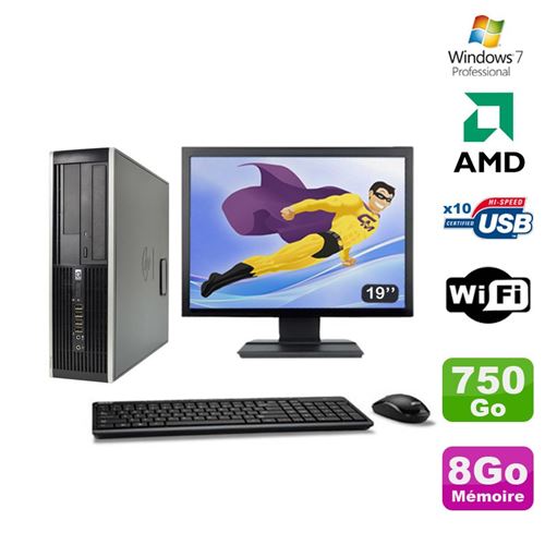 Pc hp compaq 6005 pro sff amd 3ghz 8go 750go graveur wifi win 7 pro 19' État correct - Hewlett-Packard reconditionné disponible sur Fnac
