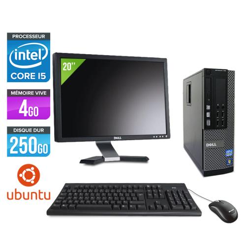 Ordinateur Dell Optiplex 790 SFF + Ecran 20'' - Noir - Intel Core i5-2400 / 3.10 GHz - RAM 4 Go - HDD 250 Go - DVD - Gigabit Ethernet - Ubuntu - Linux État correct - Dell reconditionné disponible sur Fnac