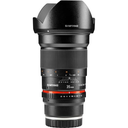 Objectif reflex Objectif Samyang 35 mm f/1.4 IF AS UMC SONY E NOIR État correct - Samyang reconditionné disponible sur Fnac