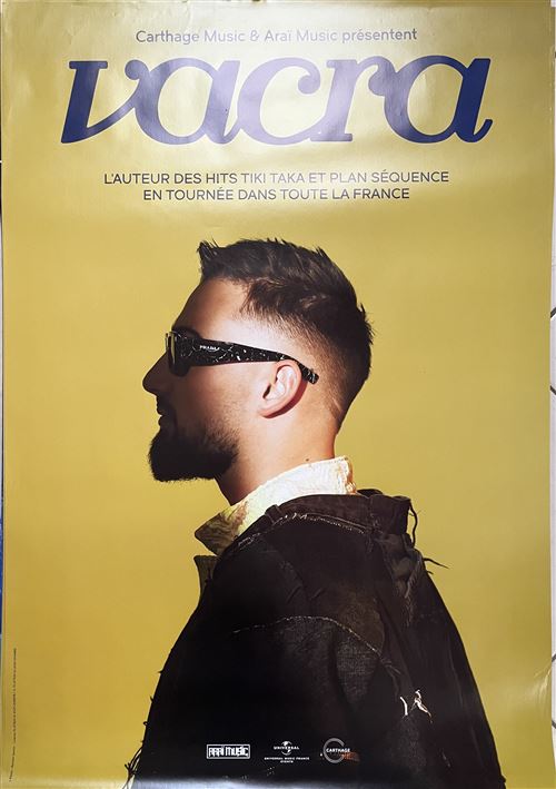 Affiche - VACRA - En tournée 2023 - 70x100cm État correct - N/A reconditionné disponible sur Fnac