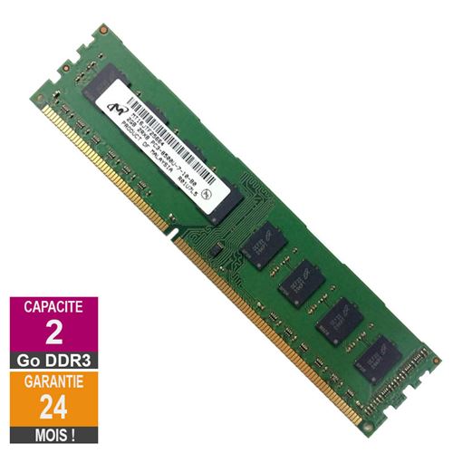 Acheter Barrette Mémoire 2Go RAM DDR3 Micron MT16JTF25664AY-1G1D1 PC3-8500U 1066MHz 2Rx8 État correct - 14,21 € Barrette Mémoire 2Go RAM DDR3 Micron MT16JTF25664AY-1G1D1 PC3-8500U 1066MHz 2Rx8 État correct - Micron reconditionné disponible sur Fnac