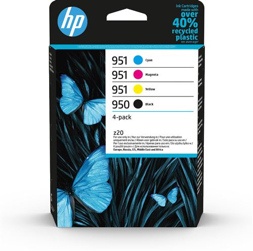 Pack de 4 Cartouches d'encre HP 950 Noir + HP 951 Cyan Magenta Jaune État correct - Hewlett-Packard reconditionné disponible sur Fnac