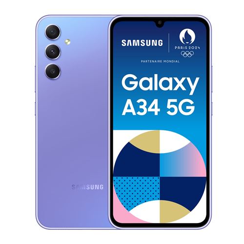 Acheter Smartphone Samsung Galaxy A34 6,6"" 5G Nano SIM 128 Go Violet État correct - 169,00 € Smartphone Samsung Galaxy A34 6,6"" 5G Nano SIM 128 Go Violet État correct - Samsung reconditionné disponible sur Fnac