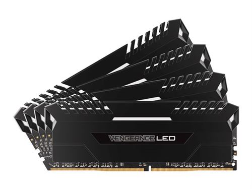 CORSAIR Vengeance LED - DDR4 - kit - 32 Go: 4 x 8 Go - DIMM 288 broches - 2666 MHz / PC4-21300 - CL16 - 1.2 V - mémoire sans tampon - non ECC État correct - Corsair reconditionné disponible sur Fnac