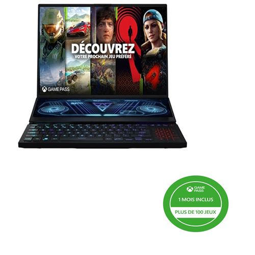 PC Portable Gaming Asus ROG ZEPHYRUS-DUO-GX650RX-085W 16"" AMD Ryzen 9 32 Go RAM 1 To SSD Noir + 1 mois d'abonnement Xbox Game Pass État correct - Asus reconditionné disponible sur Fnac