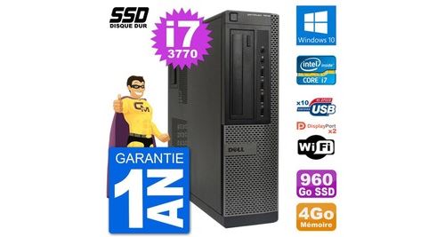 Pc dell optiplex 7010 dt intel core i7-3770 ram 4go ssd 960go windows 10 wifi État correct - N/A reconditionné disponible sur Fnac