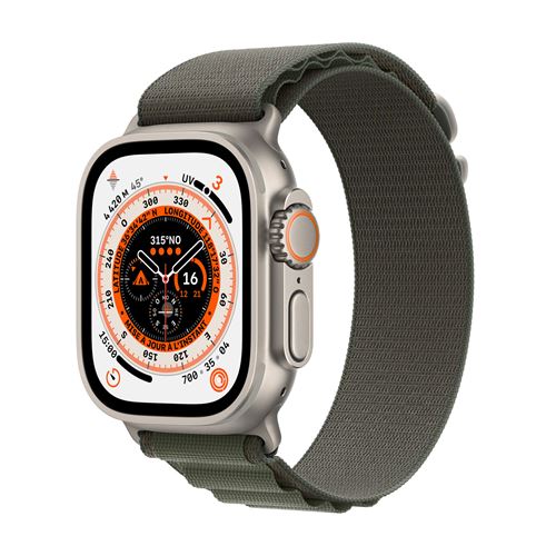 Apple Watch Ultra + Cellular, boîtier Titane 49mm avec Boucle Alpine Vert Taille M État correct - Apple reconditionné disponible sur Fnac