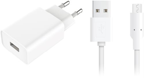 Chargeur secteur USB 2.4A et câble micro USB 1 mètre On Earz Mobile Gear Blanc État correct - N/A reconditionné disponible sur Fnac