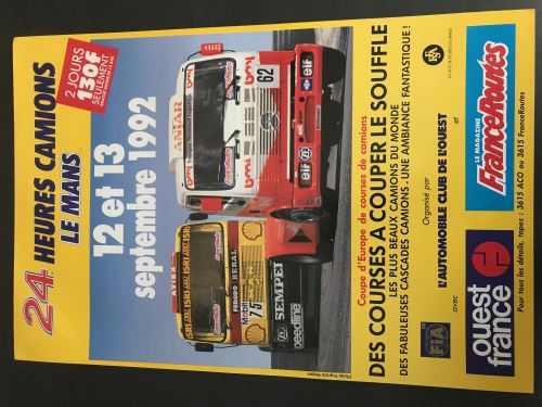 24H du Mans - 1992 - Camions Mercedes - AFFICHE État correct - N/A reconditionné disponible sur Fnac