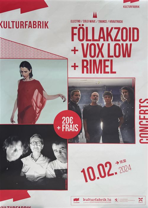 Affiche - Föllakzoid & Vox Low & Rimel - Concert Luxembourg 2024 - 60x80cm État correct - N/A reconditionné disponible sur Fnac