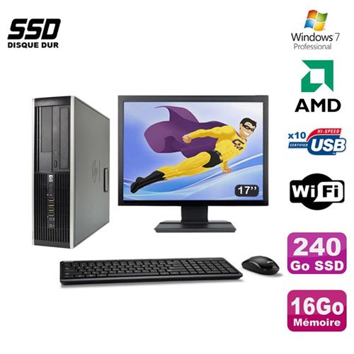 Pc hp compaq 6005 pro sff amd 3ghz 16go 240go ssd graveur wifi w7 pro 17' État correct - Hewlett-Packard reconditionné disponible sur Fnac