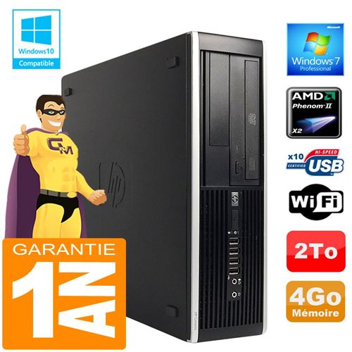 Pc hp compaq 6005 pro sff amd phenom ii ram 4go disque 2 to graveur dvd wifi w7 État correct - Hewlett-Packard reconditionné disponible sur Fnac