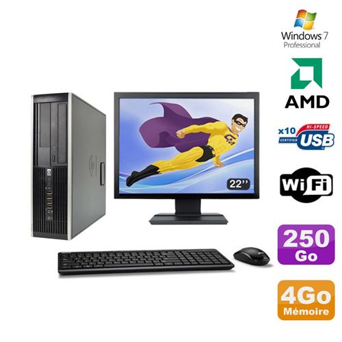 Pc hp compaq 6005 pro sff amd 3ghz 4go 250go graveur wifi win 7 pro 22' État correct - Hewlett-Packard reconditionné disponible sur Fnac