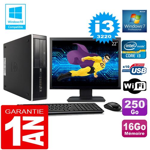 Pc hp compaq 8300 sff core i3-3220 ram 16go disque 250 go wifi w7 ecran 22' État correct - Hewlett-Packard reconditionné disponible sur Fnac