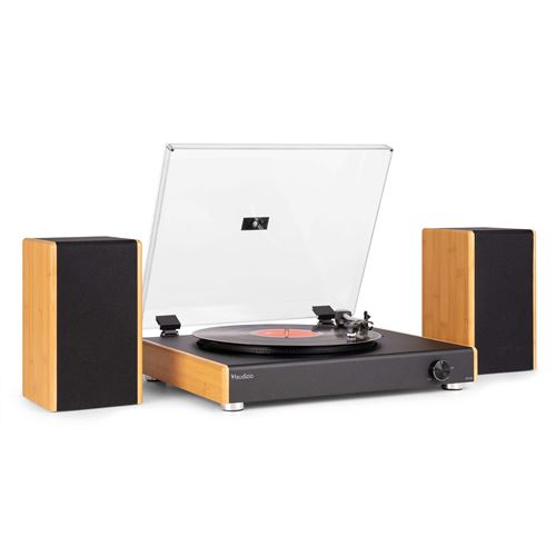 Audizio RP335 - Platine Vinyle Bluetooth Minimaliste et Élégante avec Paire d’Enceintes Stéréo 2x 40W - Bambou État correct - N/A reconditionné disponible sur Fnac