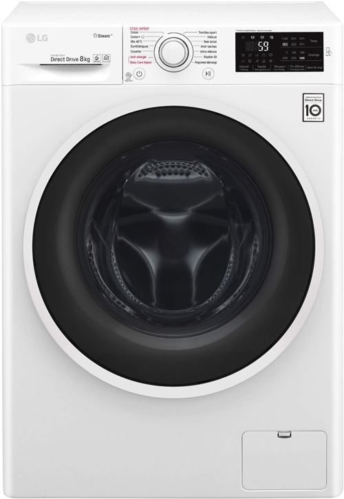 LG F84J60WHS - Machine à laver - largeur : 60 cm - profondeur : 56 cm - hauteur : 85 cm - chargement frontal - 59 litres - 8 kg - 1400 tours/min - blanc État correct - LG Electronics reconditionné disponible sur Fnac