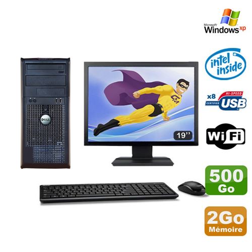 Pc tour dell optiplex 360 mt e7400 2.8ghz 2go 500go dvd wifi xp ecran 19' État correct - Dell reconditionné disponible sur Fnac