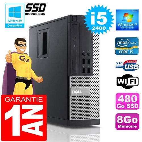 Pc dell 990 sff core i5-2400 ram 8go disque 480 go ssd wifi w7 État correct - Dell reconditionné disponible sur Fnac