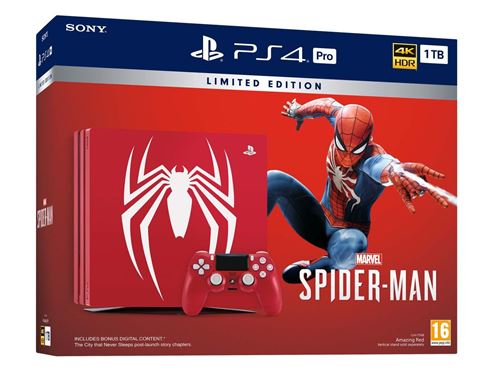 Acheter Console Sony PS 4 Pro 1 To Rouge + Manette DualShock Edition Spéciale Marvel’s Spider-man État correct - 1422,01 € Console Sony PS 4 Pro 1 To Rouge + Manette DualShock Edition Spéciale Marvel’s Spider-man État correct - Sony reconditionné disponible sur Fnac