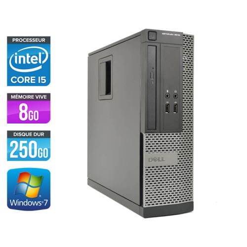 Unité centrale Dell Optiplex 3010 SFF - Noir - Intel Core i5-3470 / 3.20 GHz - RAM 8 Go - HDD 250 Go - DVD - Gigabit Ethernet - Windows 7 Professionnel État correct - Dell reconditionné disponible sur Fnac