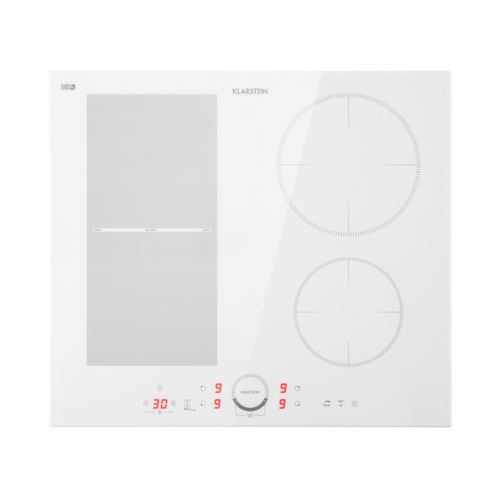 Table de cuisson - Klarstein Delicatessa 60 Hybrid - Plaque vitrocéramique - 7000W - Minuterie - Blanc État correct - N/A reconditionné disponible sur Fnac
