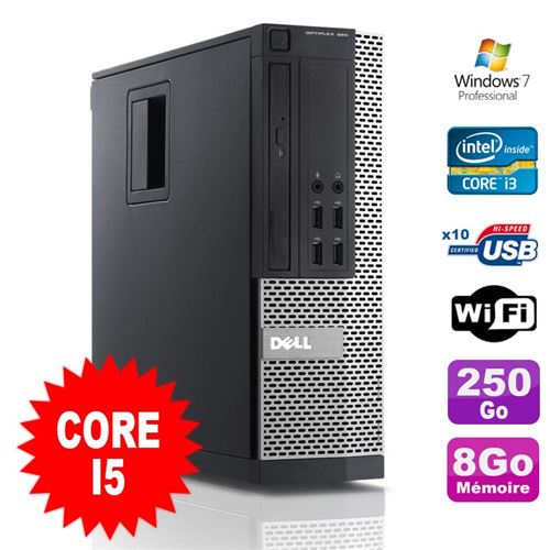 Pc dell optiplex 990 sff i5-2400 3.1ghz 8go disque 250go dvd wifi w7 État correct -  reconditionné disponible sur Fnac