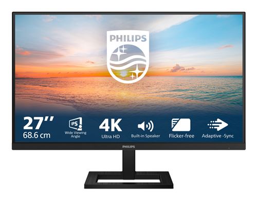 Philips 27E1N1800AE - 1000 Series - écran LED - 27"" - 3840 x 2160 4K @ 60 Hz - IPS - 350 cd/m² - 1000:1 - HDR10 - 4 ms - 2xHDMI, DisplayPort - haut-parleurs - noir