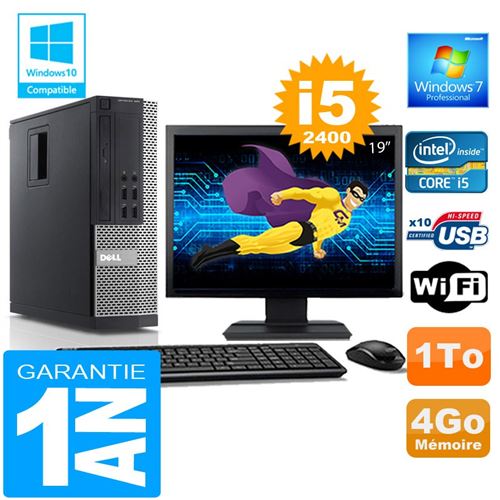 Pc dell 990 sff core i5-2400 ram 4go disque 1 to wifi w7 ecran 19' État correct - Dell reconditionné disponible sur Fnac
