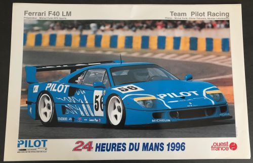 24H du Mans - 1996 - Ferrari F40 LM - AFFICHE État correct - N/A reconditionné disponible sur Fnac