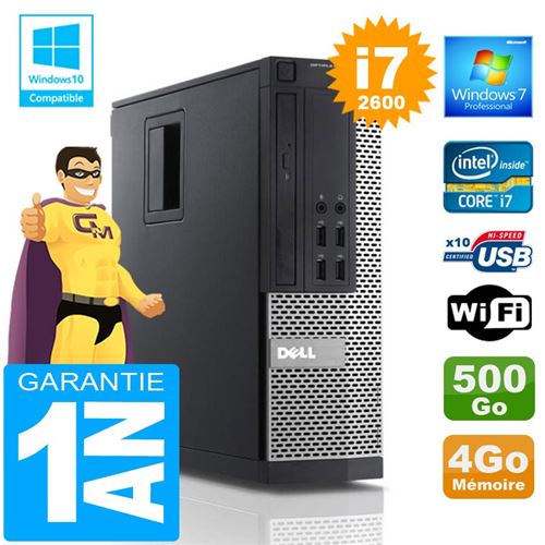 Pc dell 990 sff core i7-2600 ram 4go disque 500 go wifi w7 État correct - Dell reconditionné disponible sur Fnac