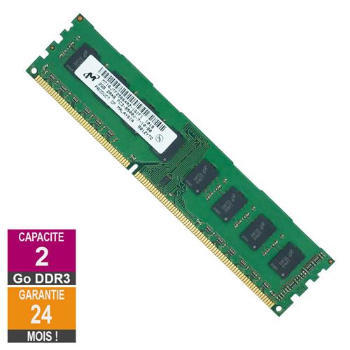 Acheter Barrette Mémoire 2Go RAM DDR3 Micron MT16JTF25664AZ-1G1F1 DIMM PC3-8500U État correct - 14,21 € Barrette Mémoire 2Go RAM DDR3 Micron MT16JTF25664AZ-1G1F1 DIMM PC3-8500U État correct - Micron reconditionné disponible sur Fnac