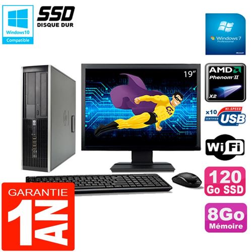Pc hp compaq 6005 pro sff ecran 19' amd phenom ii ram 8go 120 go ssd wifi w7 État correct - Hewlett-Packard reconditionné disponible sur Fnac