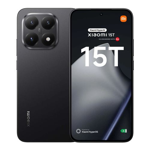 Xiaomi 15T - 5G smartphone - double SIM - RAM 12 Go / Mémoire interne 512 Go - écran OEL - 6.83"" - 2772 x 1280 pixels (120 Hz) - 3 x caméras arrière 50 MP, 50 MP, 12 MP - front camera 32 MP - noir État correct - Xiaomi reconditionné disponible sur Fnac