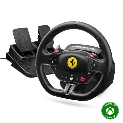Volant gaming Thrustmaster T98 Ferrari 296 GTS + Pédalier T2PM Noir pour Xbox Series XS Xbox One et PC État correct - Thrustmaster reconditionné disponible sur Fnac