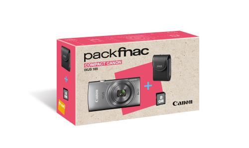 Pack Fnac Canon Ixus 165 Argent + Etui + Carte mémoire SD 8 Go État correct - Canon reconditionné disponible sur Fnac