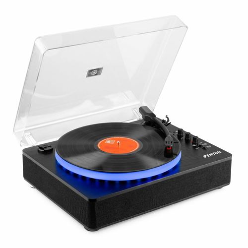 Fenton RP162LED Platine Vinyle Bluetooth avec LEDs et Haut-Parleurs Intégrés - Noir, 33, 45 et 78 Tours État correct - N/A reconditionné disponible sur Fnac