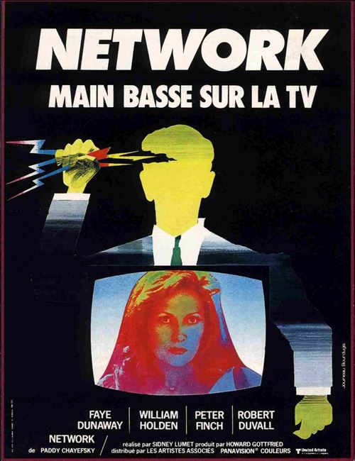 Network, main basse sur la télévision - 1977 - Faye Dunaway, William Holden - 40x60cm - Affiche de cinéma originale pliée État correct -  reconditionné disponible sur Fnac