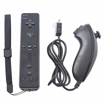 Télécommande Wiimote + Nunchuck pour Nintendo Wii et Wii U - Noir - Straße Game ® État correct - Straße Game reconditionné disponible sur Fnac