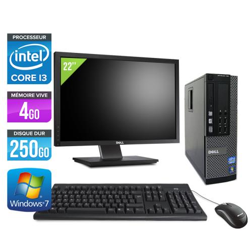 Ordinateur Dell Optiplex 790 SFF + Ecran 22'' - Noir - Intel Core i3-2120 / 3.30 GHz - RAM 4 Go - HDD 250 Go - DVDRW - Gigabit Ethernet - Windows 7 Professionnel État correct - Dell reconditionné disponible sur Fnac