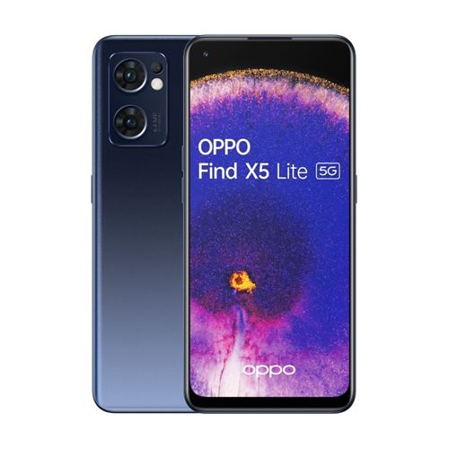Smartphone Oppo Find X5 Lite 6,43"" 5G Double SIM 256 Go Noir stellaire État correct - Oppo reconditionné disponible sur Fnac