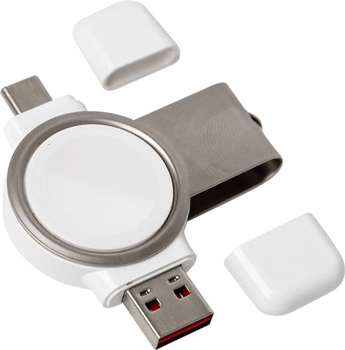 Chargeur sans fil BigBen Connected USB A et USB C pour Apple Watch Ultra 8 7 6 SE 5 et 4 Blanc État correct - Bigben Connected reconditionné disponible sur Fnac