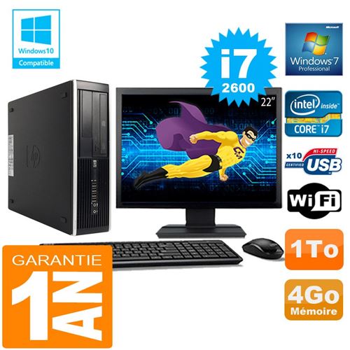 Pc hp compaq 8300 sff core i7-2600 ram 4go disque 1 to wifi w7 ecran 22' État correct - Hewlett-Packard reconditionné disponible sur Fnac